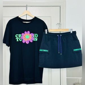 Crooked Tongues oversized t-shirt with flower print